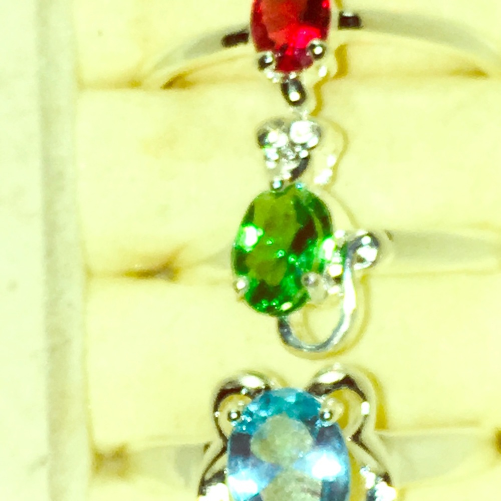 Any Birthstone real .975 sterling silver